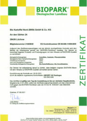 BKN Biopark-Zertifikat gültig bis 31.01.2023