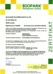 BKN Biopark-Zertifikat gültig bis 31.01.2025